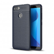 Чехол-накладка Litchi Grain для Asus ZenFone Max Plus (M1) ZB570TL (темно-синий)