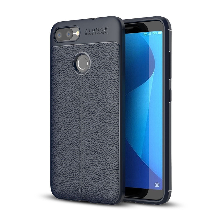 Чехол-накладка Litchi Grain для Asus ZenFone Max Plus (M1) ZB570TL (темно-синий)