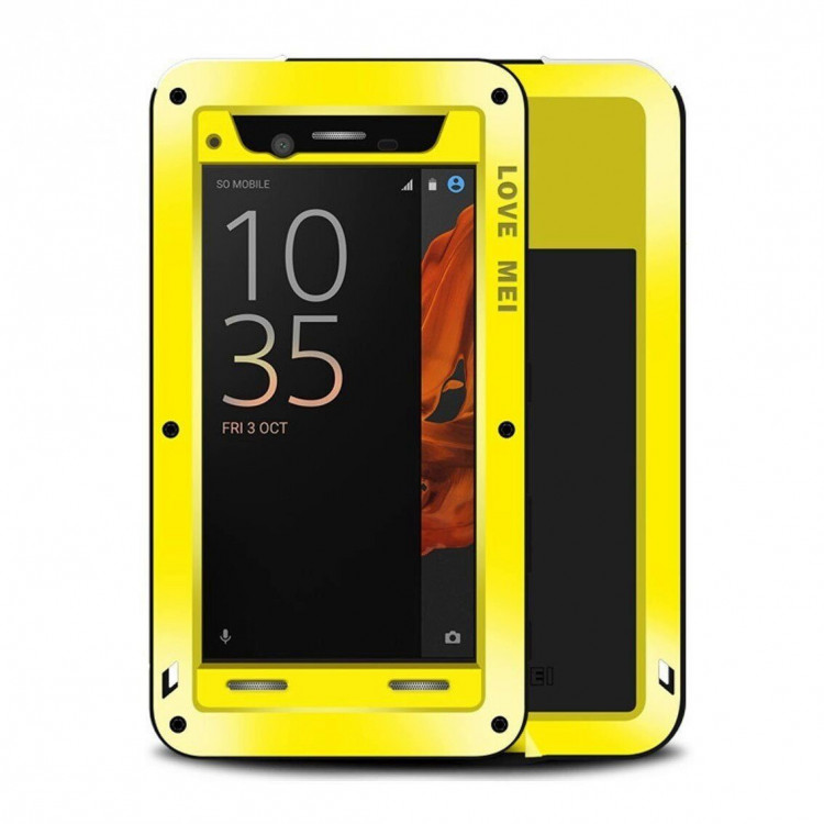 Гибридный чехол LOVE MEI для Sony Xperia XZ / XZs (желтый)