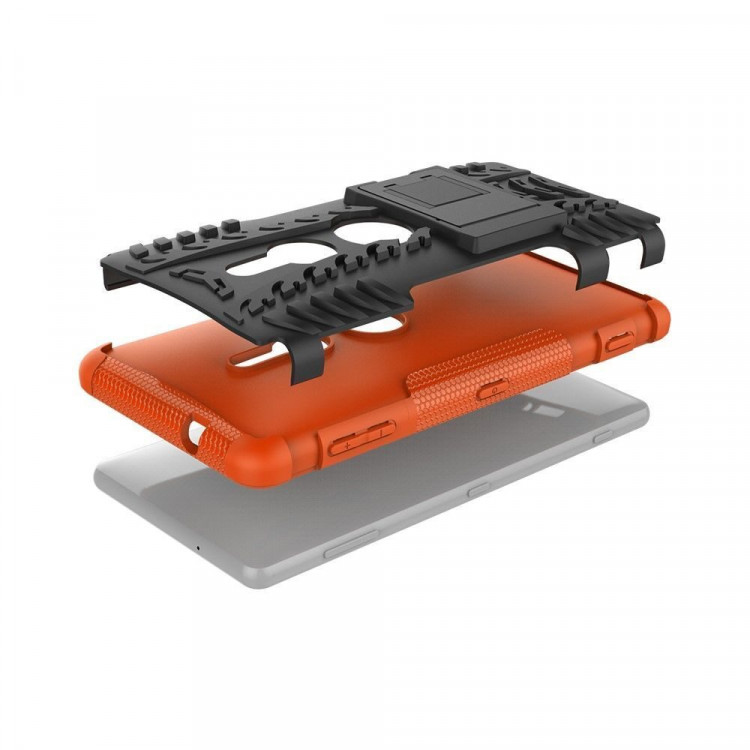 Чехол Hybrid Armor для Sony Xperia XZ2 (черный + оранжевый)