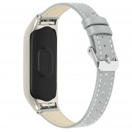 Кожаный ремешок для Xiaomi Mi Band 5 (серый)