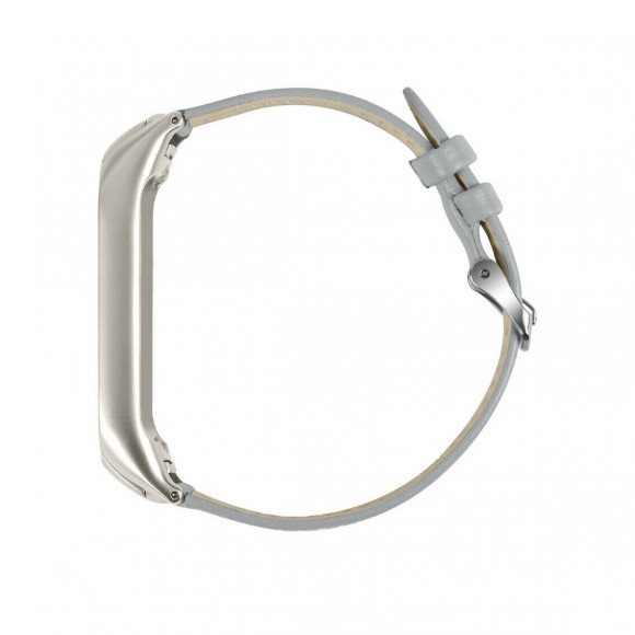 Кожаный ремешок для Xiaomi Mi Band 5 (серый)