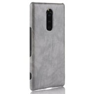 Кожаная накладка-чехол Litchi Texture для Sony Xperia 1 (серый) Кожаная накладка-чехол Litchi Texture для Sony Xperia 1 (серый)