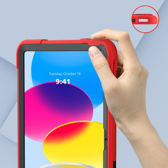 Противоударный гибридный чехол для iPad 10 2022 - 10,9 дюйма (красный) Противоударный гибридный чехол для iPad 10 2022 - 10,9 дюйма (красный)