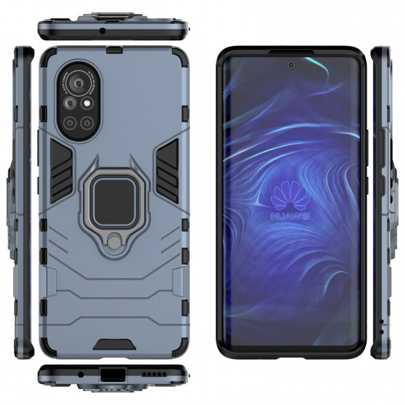 Чехол Armor Ring Holder для HUAWEI nova 8 (темно-синий)