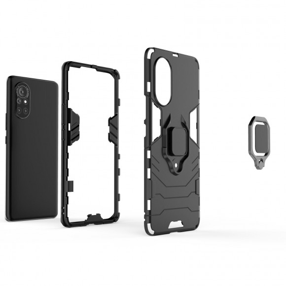 Чехол Armor Ring Holder для HUAWEI nova 8 (темно-синий)
