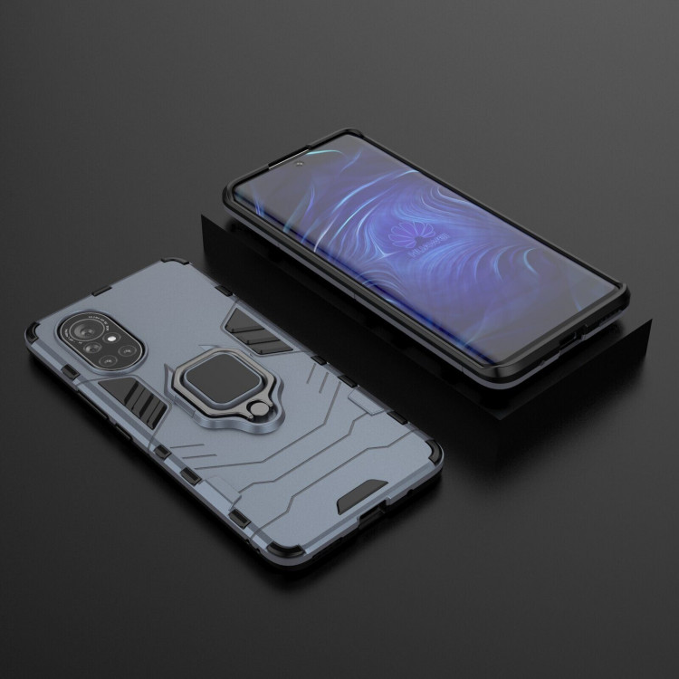 Чехол Armor Ring Holder для HUAWEI nova 8 (темно-синий)