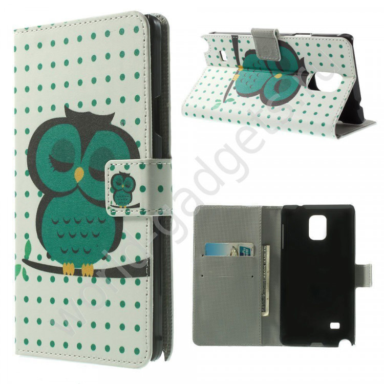 Чехол для Samsung Galaxy Note 4 (Зеленая Сова)