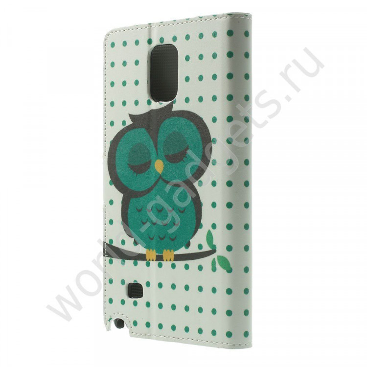 Чехол для Samsung Galaxy Note 4 (Зеленая Сова)