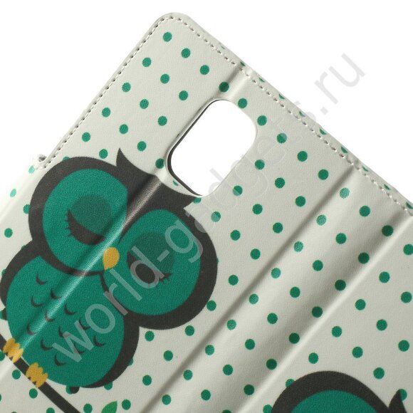 Чехол для Samsung Galaxy Note 4 (Зеленая Сова)