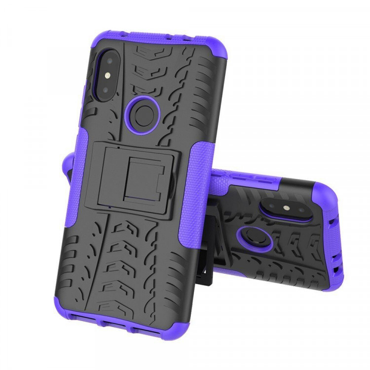 Чехол Hybrid Armor для Xiaomi Redmi Note 6 Pro (черный + фиолетовый)