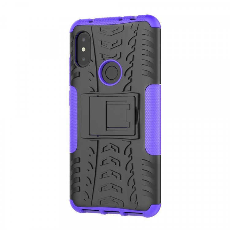 Чехол Hybrid Armor для Xiaomi Redmi Note 6 Pro (черный + фиолетовый)