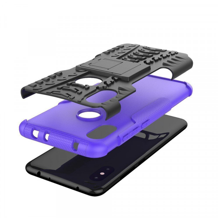 Чехол Hybrid Armor для Xiaomi Redmi Note 6 Pro (черный + фиолетовый)