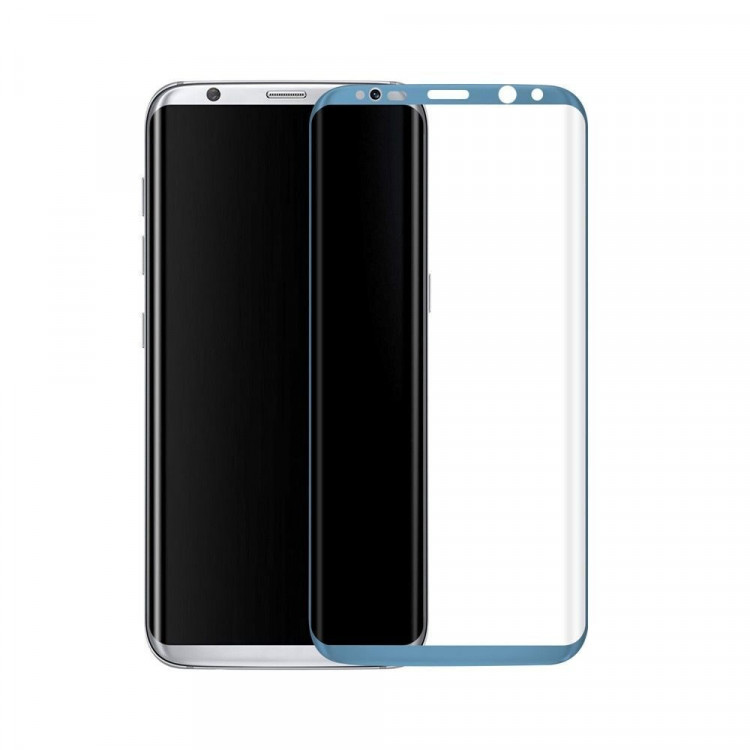 Защитное стекло 3D для Samsung Galaxy S8 (голубой)