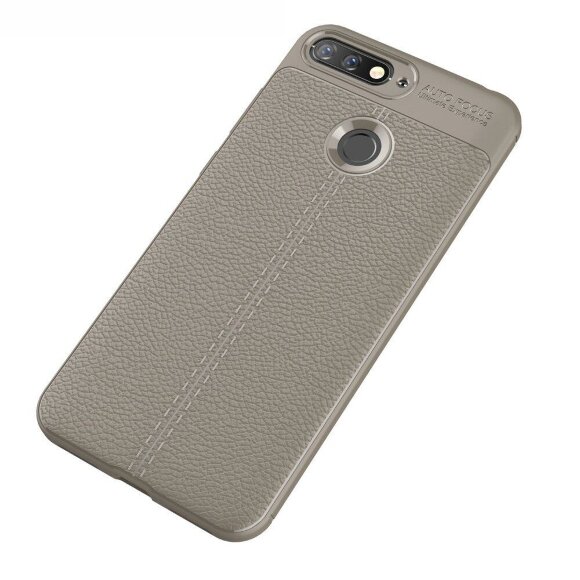Чехол-накладка Litchi Grain для Huawei Y6 Prime (2018) / Honor 7A / Honor 7C (AUM-L41) / Honor 7A Pro (AUM-L29) (серый)