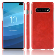 Кожаная накладка-чехол Litchi Texture для Samsung Galaxy S10+ (Plus) (красный) Кожаная накладка-чехол Litchi Texture для Samsung Galaxy S10+ (Plus) (красный)