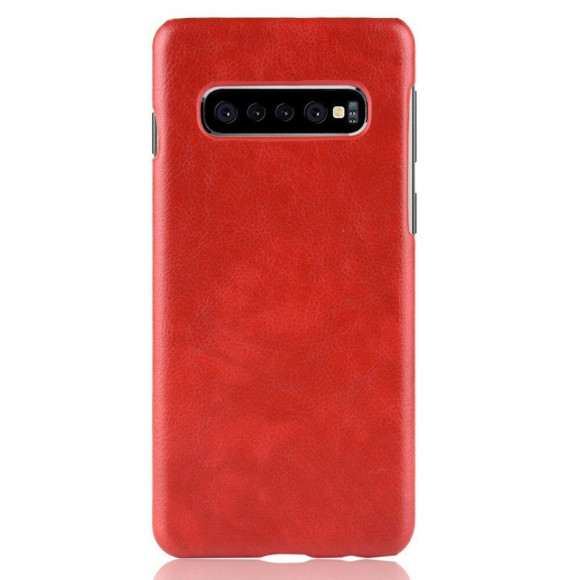 Кожаная накладка-чехол Litchi Texture для Samsung Galaxy S10+ (Plus) (красный) Кожаная накладка-чехол Litchi Texture для Samsung Galaxy S10+ (Plus) (красный)