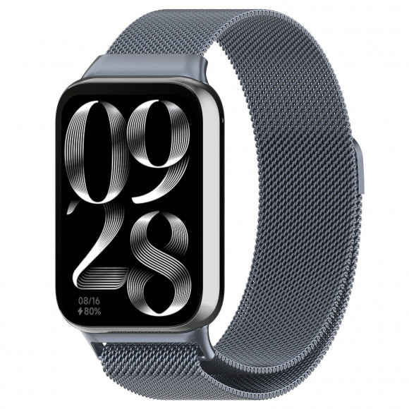 Миланский сетчатый браслет для Xiaomi Band 8 Pro, Redmi Watch 4 (серый)
