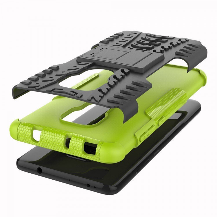 Чехол Hybrid Armor для Huawei Mate 20 (черный + зеленый)