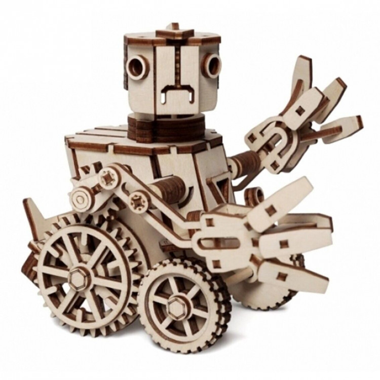 Конструктор 3D деревянный подвижный Lemmo Робот Макс