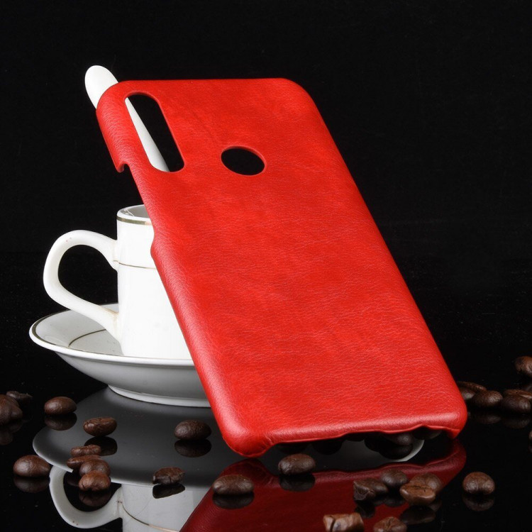 Кожаная накладка-чехол для Huawei P Smart Z / Honor 9X (STK-LX1) (красный)