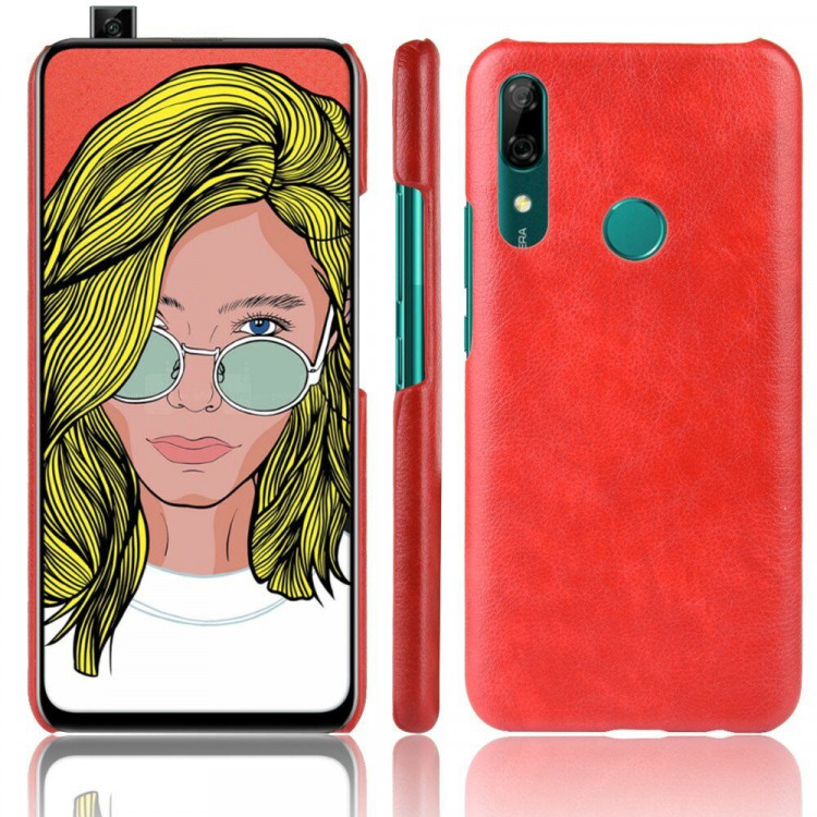 Кожаная накладка-чехол для Huawei P Smart Z / Honor 9X (STK-LX1) (красный)