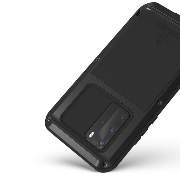 Гибридный чехол LOVE MEI для Huawei P40 Pro (черный) Гибридный чехол LOVE MEI для Huawei P40 Pro (черный)
