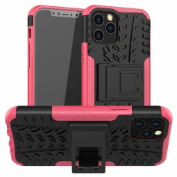 Чехол Hybrid Armor для iPhone 12 Pro Max (черный + розовый)