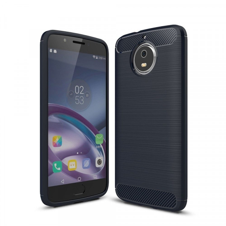 Чехол-накладка Carbon Fibre для Motorola Moto X 2017 (темно-синий)