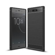Чехол-накладка Carbon Fibre для Sony Xperia XZ1 (черный) Чехол-накладка Carbon Fibre для Sony Xperia XZ1 (черный)