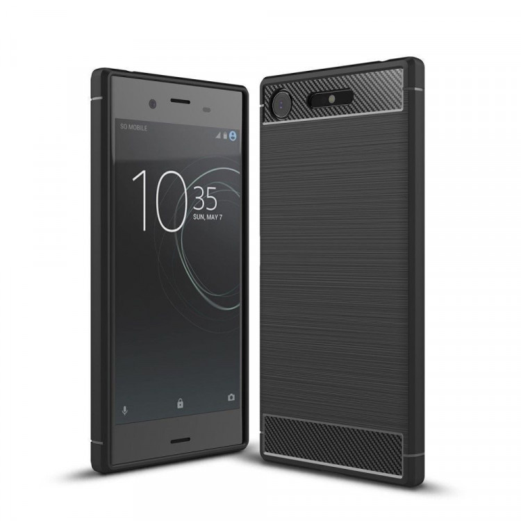Чехол-накладка Carbon Fibre для Sony Xperia XZ1 (черный)