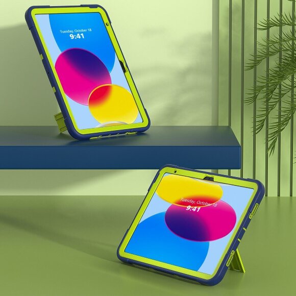 Противоударный гибридный чехол для iPad 10 2022 - 10,9 дюйма (темно-синий) Противоударный гибридный чехол для iPad 10 2022 - 10,9 дюйма (темно-синий)