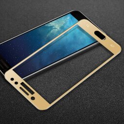 Защитное стекло 3D для Samsung Galaxy J7 Plus / C8 (золотой)