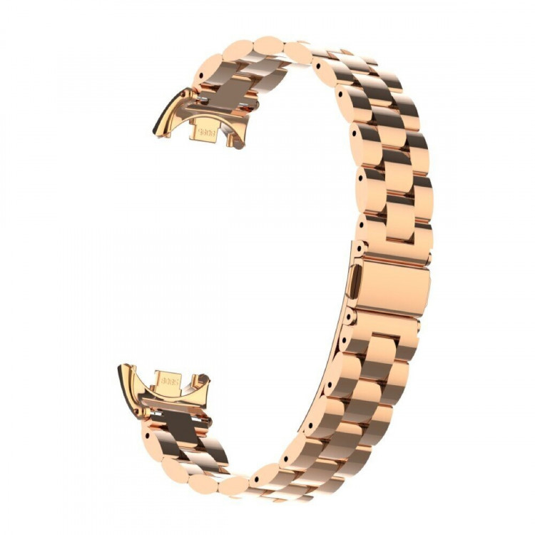 Стальной браслет для Xiaomi Mi Smart Band 8, Xiaomi Mi Band 8 (розовое золото)