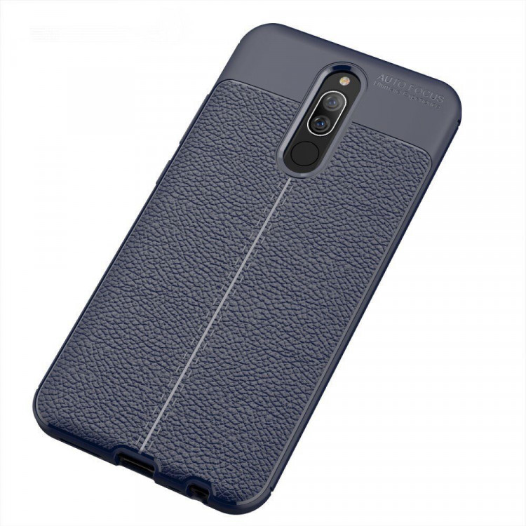 Чехол-накладка Litchi Grain для Xiaomi Redmi 8 / Redmi 8A (темно-синий)