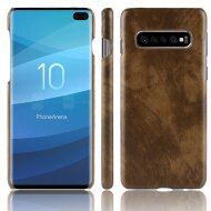 Кожаная накладка-чехол Litchi Texture для Samsung Galaxy S10+ (Plus) (коричневый) Кожаная накладка-чехол Litchi Texture для Samsung Galaxy S10+ (Plus) (коричневый)