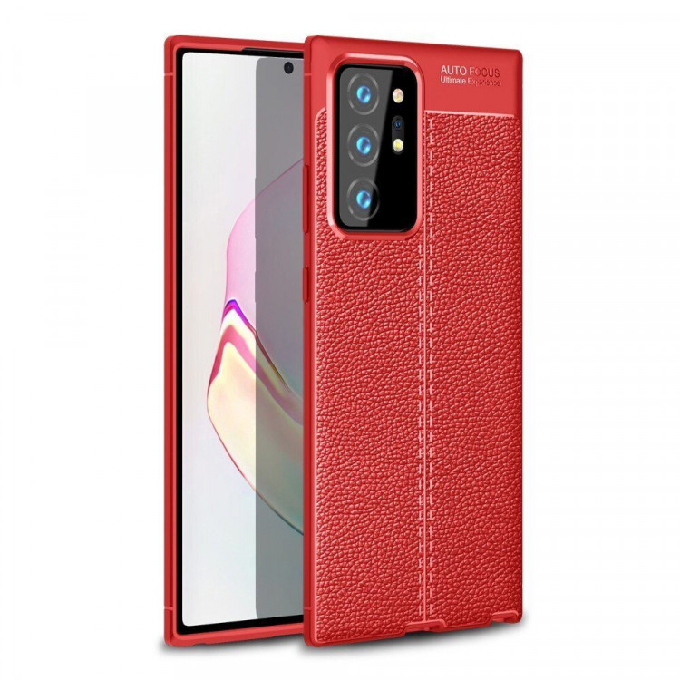 Чехол-накладка Litchi Grain для Samsung Galaxy Note 20 Ultra (красный)