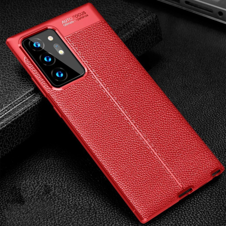Чехол-накладка Litchi Grain для Samsung Galaxy Note 20 Ultra (красный)