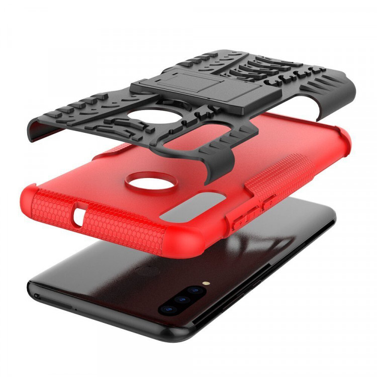Чехол Hybrid Armor для Huawei P Smart+ (Plus) 2019 / Enjoy 9s / Honor 10i (черный + красный)