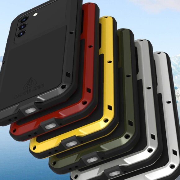 Гибридный чехол LOVE MEI для Samsung Galaxy S21+ (Plus) (красный)