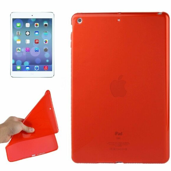 Прозрачный чехол из мягкого пластика для iPad Air 2 (красный)