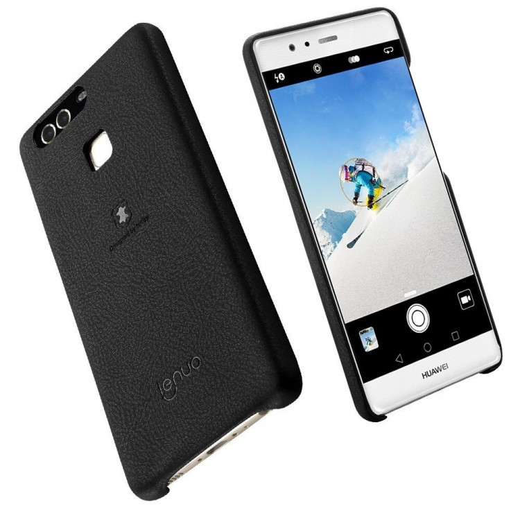 Кожаная накладка LENUO для Huawei P9 (черный)