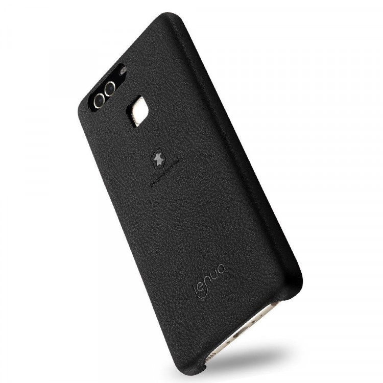 Кожаная накладка LENUO для Huawei P9 (черный)