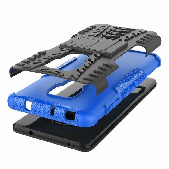 Чехол Hybrid Armor для Huawei Mate 20 (черный + голубой)