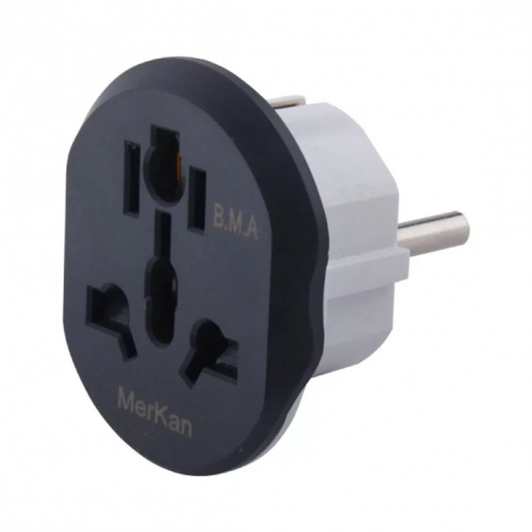 Универсальный сетевой переходник Merkan 16А на Европейскую розетку AU/US/UK-EU (10шт.)