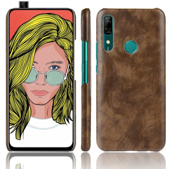 Кожаная накладка-чехол для Huawei P Smart Z / Honor 9X (STK-LX1) (коричневый)