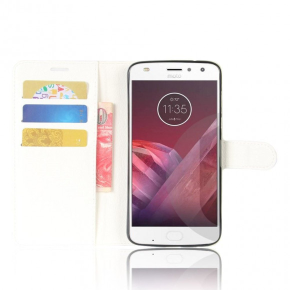 Чехол с визитницей для Motorola Moto Z2 Play (белый)