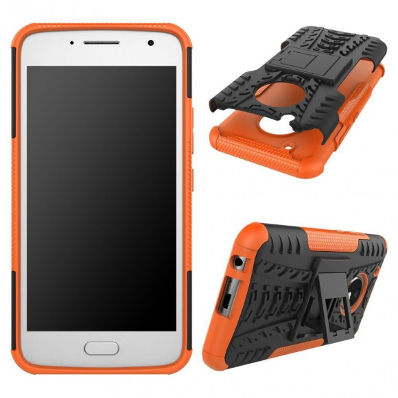 Чехол Hybrid Armor для Motorola Moto G5 Plus (черный + оранжевый)