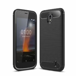 Чехол-накладка Carbon Fibre для Nokia 1 (черный)