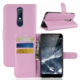 Чехол с визитницей для Nokia 5.1 (розовый)